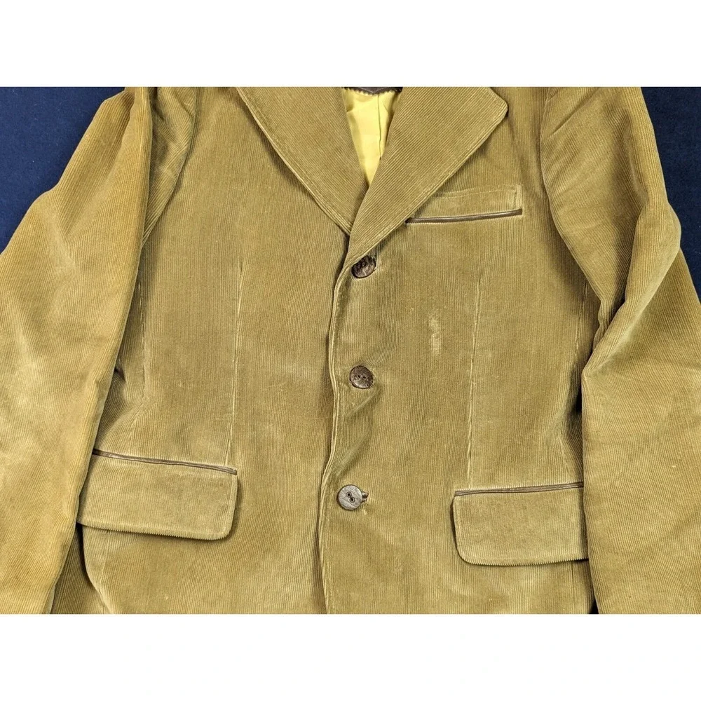 Vintage Cortefiel Jacket Mens 39 Brown Corduroy Western Blazer Sport Coat Cowboy